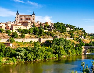 Naklejka premium Vast blue sky with fluffy clouds