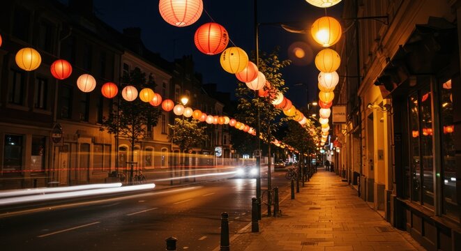 City street at night with lanterns (2)