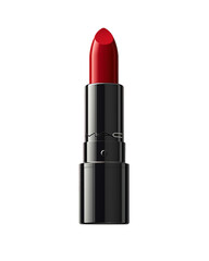 Obraz premium Classic red lipstick in sleek black tube. High-quality beauty product shot for cosmetics branding, advertising, and makeup promotions. Isolated on transparent background, png.