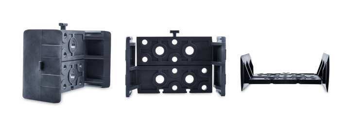 Electrical terminal block on a white isolated background