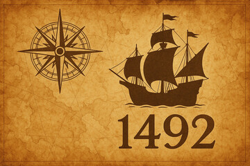 1492 Vintage Nautical Map