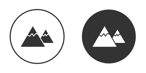 Mountains icon Minimal Flat Pictogram for Ui Designs