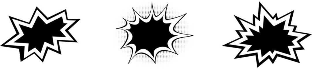 Set of Comic Explosion Vector Illustrations | Cartoon Boom, Pop Art and Action Bubble Design Collection