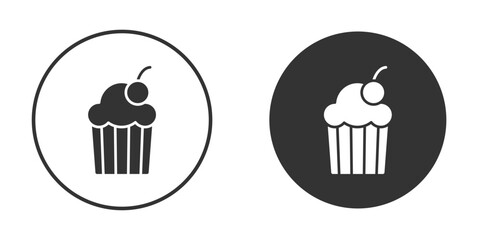 Cupcake icon Minimal Flat Pictogram for Ui Designs