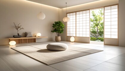 Fototapeta premium Minimalist Japanese living room