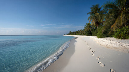 tropical beach with palm trees