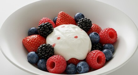 Fresh berries and creamy topping