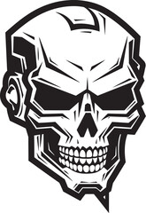 Robotic Skull Shadow Mark Dark Skull Machine Vector