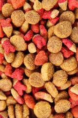 Background full of dry cat food