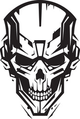 Dark Skull Machine Vector Black SkullBot Tech Logo