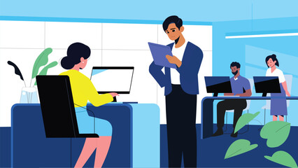 Diverse Team Engaging in Productive Work