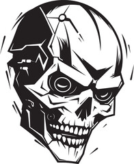 Vector Skull Gear Identity Black Skull Reaper Emblem