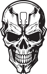 Skull Machine Dark Concept Black SkullBot Identity Mark