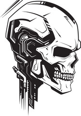 Vector Skull Shadow Machine Cyber Skull Dark Badge