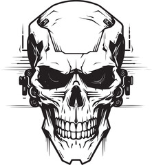 SkullBot Gear Mark Frame Cyber Skull Fusion Badge