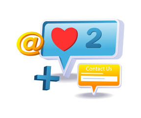 Illustration of getting social media likes.eps