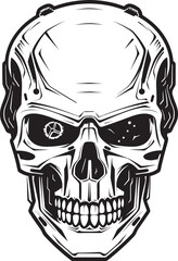 Obraz premium Black SkullBot Fusion Mark Vector SkullTech Robotics