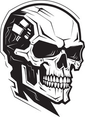 Vector Skull Robotics Identity Dark Skull Head Vector Design