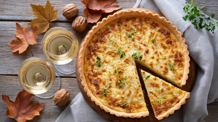 Traditional german zwiebelkuchen and federweißer pairing for autumn celebrations