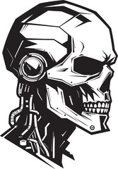 Cyber Skull Robotics Concept SkullBot Head Machine Badge
