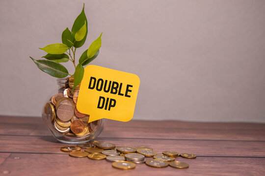 Paper note with text Recession