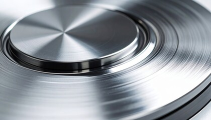 Close Up Of Polished Metal Circular Button