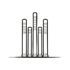 Abstract Line Art Composition of Vertical Cylinders