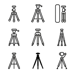 Tilt head icon vector icons case up photography tripod spike feet carrying