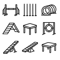 Pause icons icon weave ramp tunnel tire vector agility jump platform dog