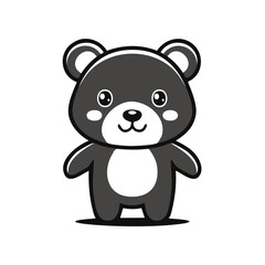 Adorable stylized bear character with cartoonish design, isolated on white background