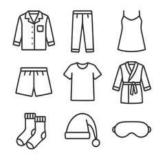 Eye shirt icon essentials nightcap sleep pants mask vector top icons sleepwear