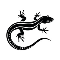 Naklejka premium Black and white illustration of a gecko or lizard, detailed design