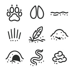 Claw entrance desert mark icon tracks trail icons scat print snake sand