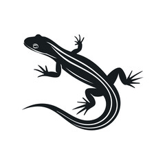 Fototapeta premium Stylized lizard graphic silhouette. Exotic wildlife animal crawling vector design. Reptile icon illustration element.