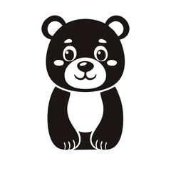Cute Cartoon Bear Silhouette Illustration