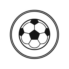 Obraz premium Soccer Ball Emblem Simple Black and White Round Icon