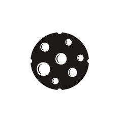Fototapeta premium Moon Surface Black And White Vector Illustration With Lunar Craters