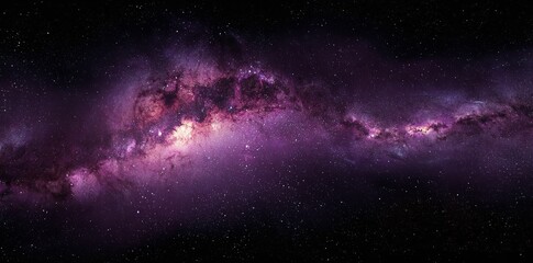Ethereal purple galactic panorama reveals stunning cosmic beauty and endless starry expanse. © muhammad