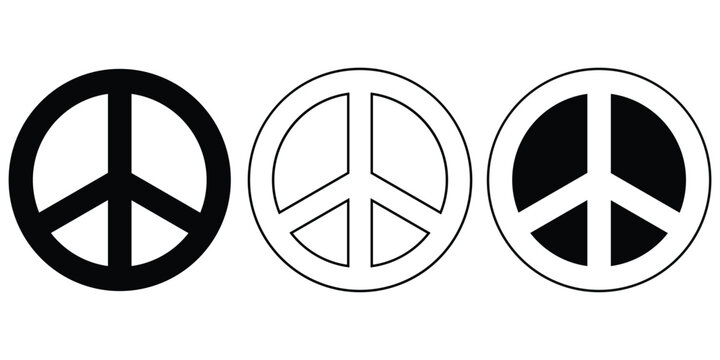 Vector illustration of peace mark. Peace symbol vector icon set on white background.