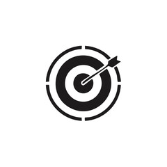 Target with Arrow Hitting Center Illustration, Business or Marketing Concept