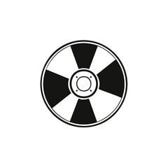 Simple Circle with Triangle Segments Black and White Graphic Illustration