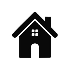 Fototapeta premium Simple black house icon representing home property real estate and residential concepts