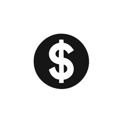 Obraz premium Black and white dollar sign icon in a circle symbolizing money finance and payment transactions