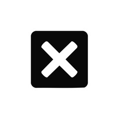 Obraz premium Simple X cross mark icon in a black square for close, delete, or error
