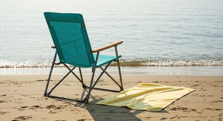 Beach chair on the sand