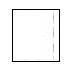 Pencil Pocket technical fashion illustration. Flat apparel template front view. Women, men unisex style item CAD mockup isolated on white background