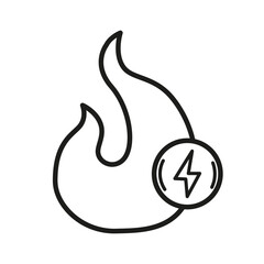 Energy burn icon. Electricity fire symbol. Calorie power Vector. Power energy illustration.