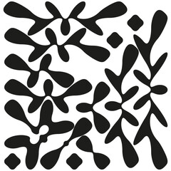 Abstract organic pattern. Monochrome fluid shapes. Artistic blot Vector. Natural inspired texture.