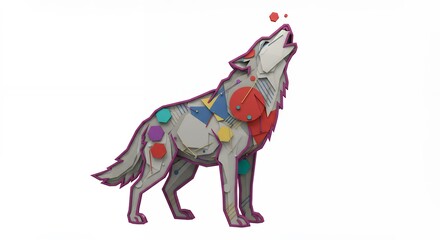 Obraz premium Colorful wolf illustration