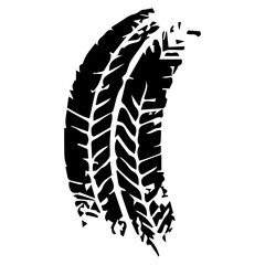 Grunge track, tires stamps. Wheel braking marks, car or motorcycle tread, motorsport, racing.